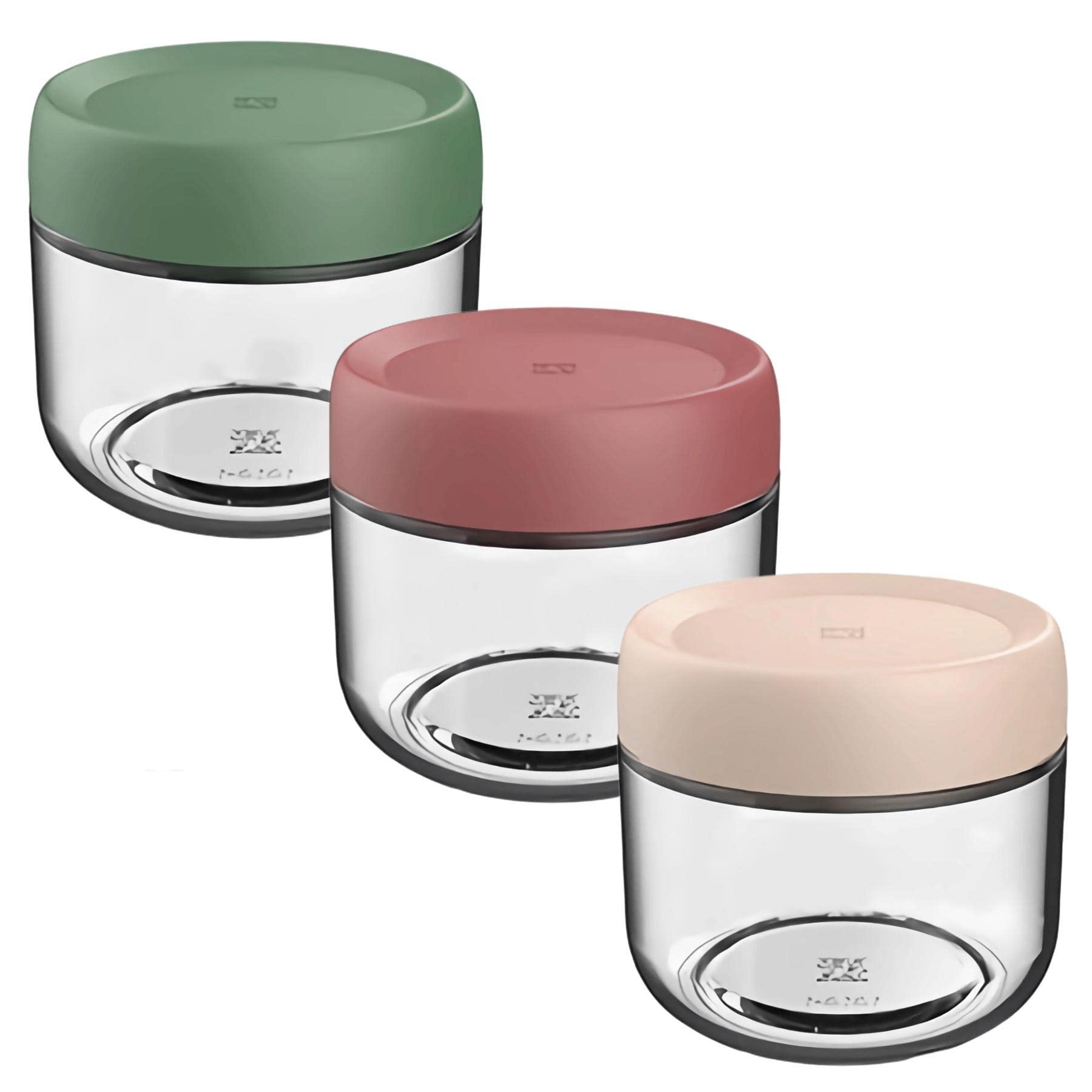 Eidoct 3-Pack 10oz Glass Jar with Screw Lid Leakproof Overnight Oats Container, Yogurt Jars, Yogurt Pot, Oatmeal Salad Jars, for Cereals Milk Fruit Condiment Dressing, 3 Colors (3-Pack 280ml)