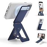 MOFT Phone Tripod Wallet for iPhone, Mulit-Angles, Lightweight & Portable Phone Stand, MOVAS Vegan Leather Magnetic Wallet, Strong Magnets, NFC Card Holder,Travel Essential, Navy Blue (With Card Slot)