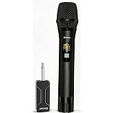 Bietrun Wireless Microphone, Dynamic Microphone with Rechargeable Receiver | Auto Connect,All Metal Design,160ft Range,Cordless Mic for Karaoke Machine,Amplifier Speaker,Mixer,iPhone,Camera, Interview
