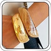 ACEDRE Chunky Acrylic Bangle Bracelet Gold Resin Statement Bangles Set for Women