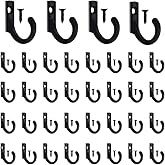 Zlierop 58 Pieces Key Hooks, Black Small Hooks for Hanging Hat, Jewelry, Steel Metal Hook, Kitchen Little Towel Hook with Black Screws for Farmhouse Retro Crafting Projects