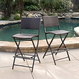 Christopher Knight Home Margarita Outdoor Wicker Barstools, 2-Pcs Set, Multibrown 61tMABMahvL