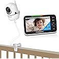 HelloBaby Baby Monitor with Crib Clip, 5'' Screen and 30-Hour Battery Life, Baby Monitor with Camera and Audio, Flexible Clamp Mount with Long Gooseneck Arm by Hello Baby