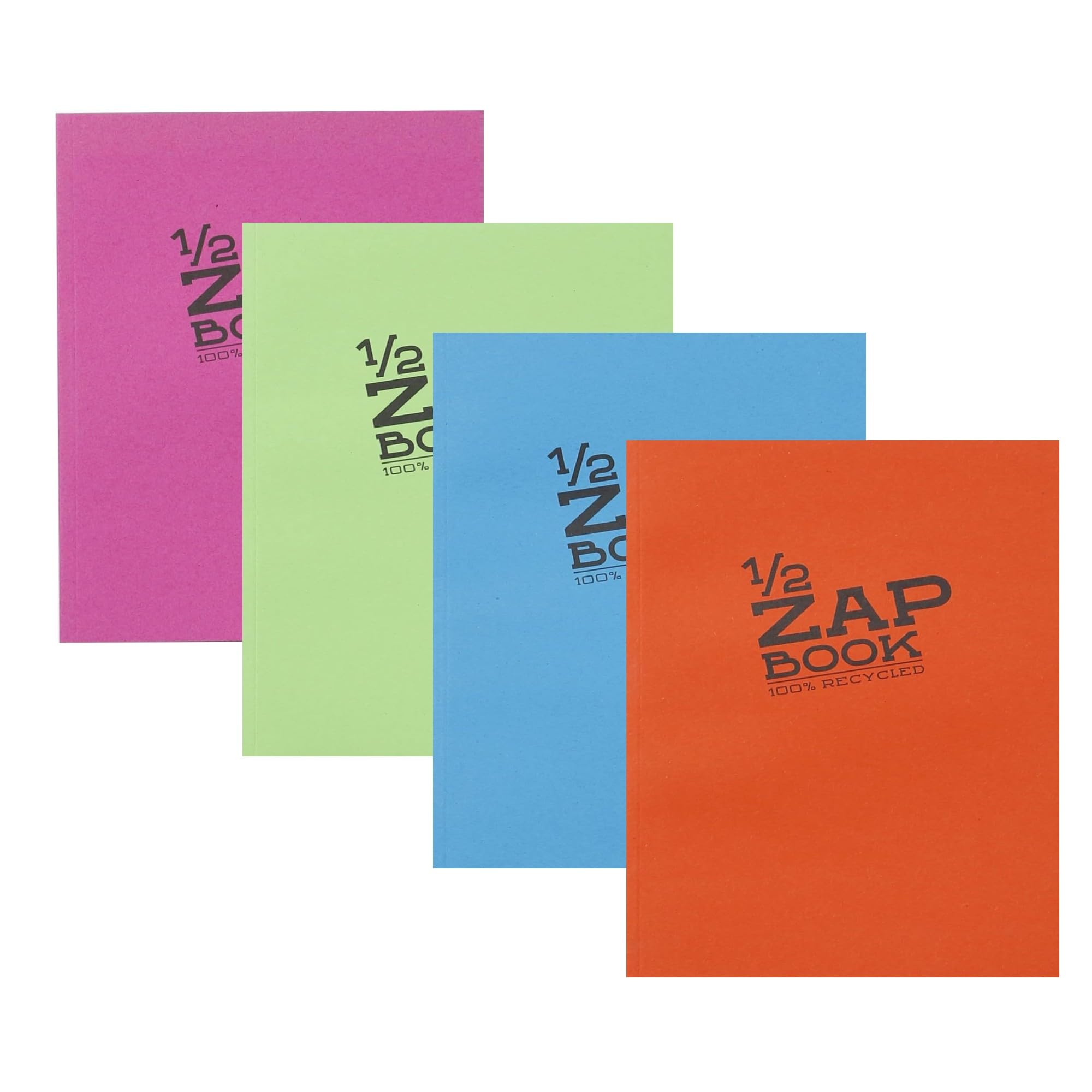 Clairefontaine - Ref 8366C - Recycled 1/2 Zap Books (80 Sheets of Paper) - A5 (148 x 210mm) in Size, 80gsm Recycled Paper, Glued Spine - Random Colour Cover — image 1