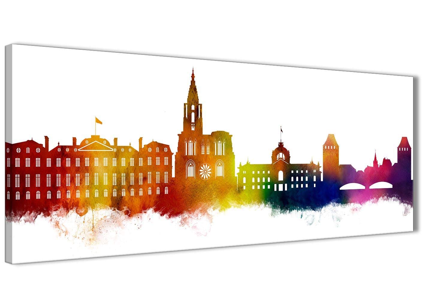 Strasbourg Skyline Canvas Wall Art Pictures - Multicolour - 1p518s - 94cm wide