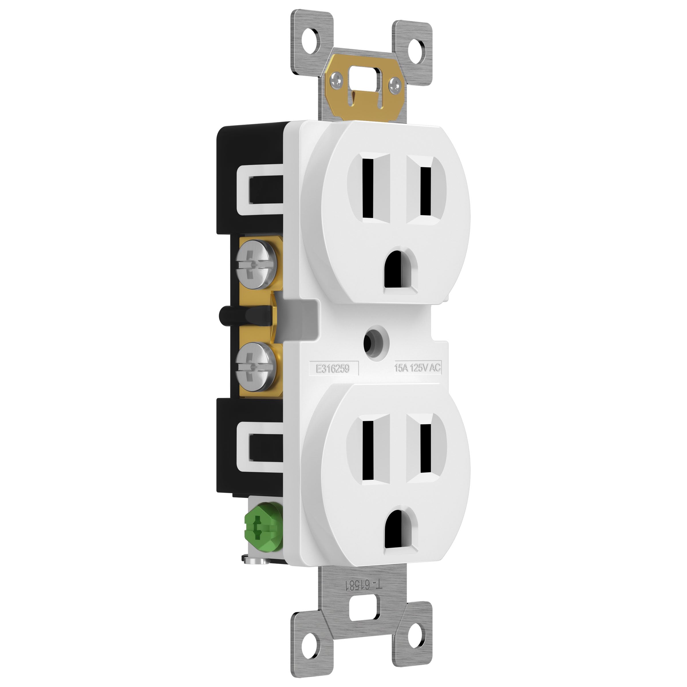 Condition photo showing New/Like New for enerlites duplex receptacle outlet, residential grade electrical wall outlet, 15a 125v, self-groundi