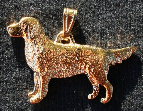 Golden Retriever Dog 24k Gold Plated Pewter Pendant