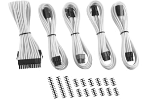 CableMod 8+8 Series Classic ModMesh Sleeved Cable Extension Kit (White)