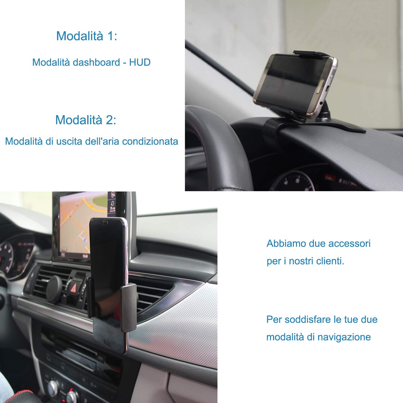 ZOORE Supporto Telefono per Auto, Porta Cellulare per Bocchette dell\'Aria, Rotazione 360 Gradi Universal iPhone Huawei Samsung GPS e Altri dispositivi Cellulari Car Regolabile cruscotto del Supporto