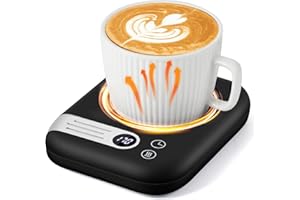 Kepwam Coffee Mug Warmer with 3 Temp Settings, 2-12 Timer & Auto On/Off Gravity-Induction Coffee Cup Warmer for Desk, Smart Candle & Coffee Warmer Plate for Heating Milk,Tea,Candle