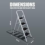BARGAINS-GALORE Foldable 4 Step Steel Ladder Non Slip Treads Safe Home view 6