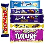 Cadbury 6 Pack 290gm, Dairy Milk Chocolate, Dream, Flake, Frys Turkish Delight and Crunchie Bar