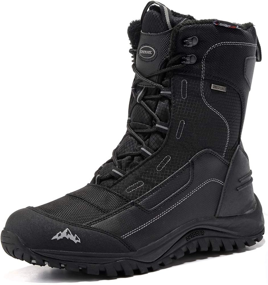 ROCKMARK Men's Winter Snow Boots Outdoor Warm Mid Calf Waterproof