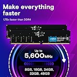 Crucial 32GB DDR5 RAM Kit 2x16GB 5200MHz 4800MHz UDIMM CT2K16G52C42U5 view 3