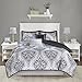 Intelligent Design Senna Comforter Set Full/Queen Size - Black/Gray, Damask – 5 Piece Bed Sets – All Season Ultra Soft Teen Bedding - Great For Guest Room and Girls Bedroom
