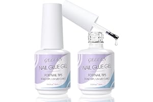 Gellen Nail Glue Gel, 2PCS 15ML 3 in 1 Gel Nail Glue for Acrylic Nail & Base Gel & Nail Strengthener Kit, Nail Glue for Press On Nails False Nails, Super Strong Gel Glue for Nail Extension
