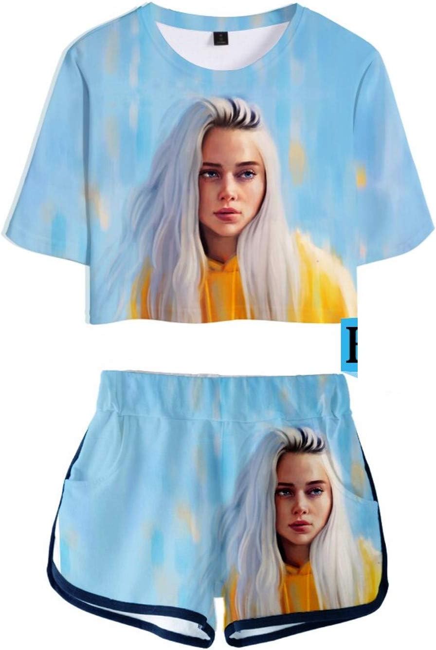 Billie Eilish Dont Smile at Me Crop Tops 2 Pieces All The Good Girl Go to Hell Wish You were Gay Bad Guy