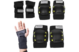 Flybar Knee and Elbow Pads, Wrist Guards Safety Gear-Multi Sport Protection for Skateboard, BMX, Pogo, Inline Skating, Scooter-Kids, Teen, Adult Sizes