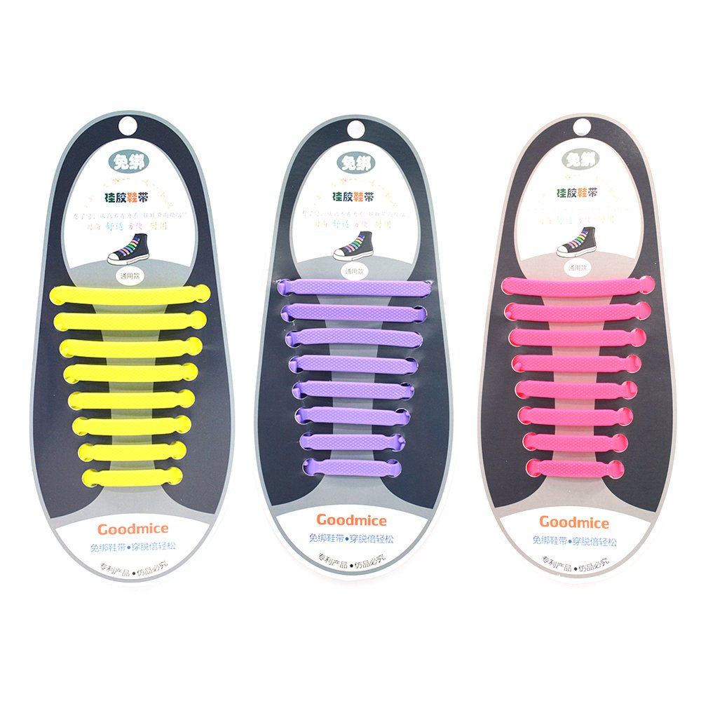 16pcs New Design Convenient No Tie Shoelaces Set Silicone Elastic Shoe Lace