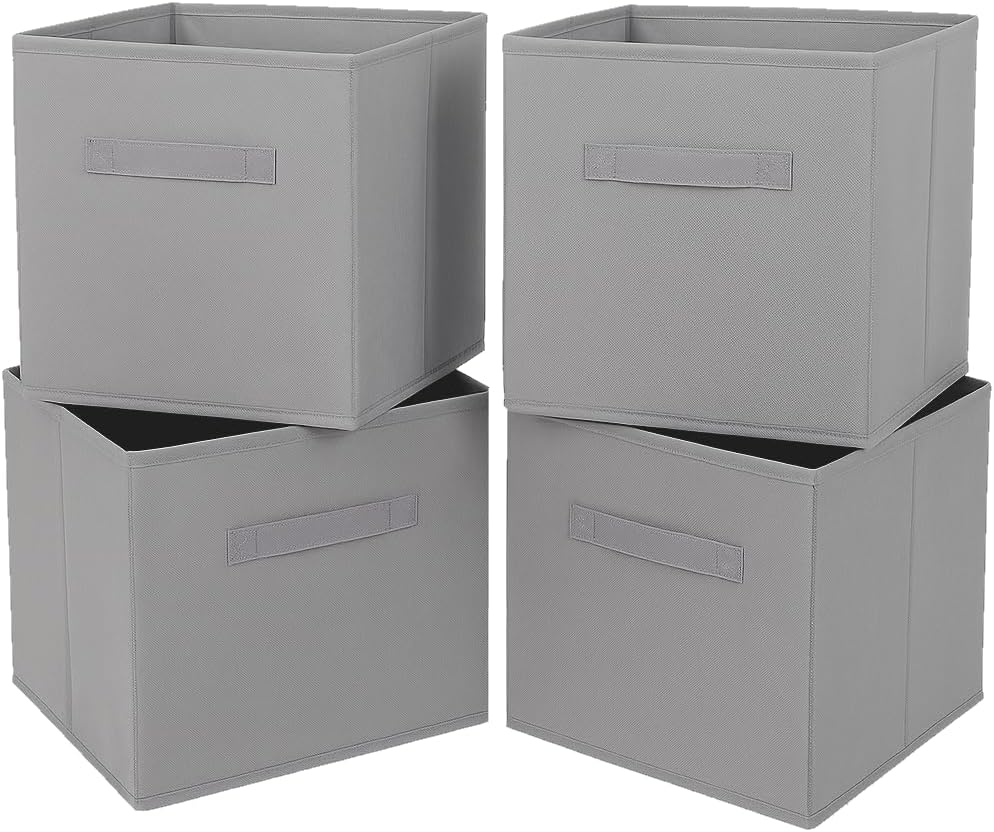 Clay Roberts Storage Cubes Grey Pack of 4 Fabric Boxes 25cm x 25cm x 25cm