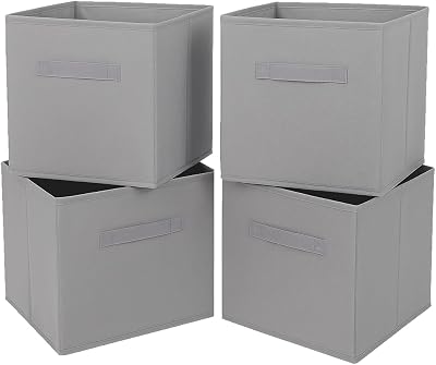 Clay Roberts Storage Cubes Grey Pack of 4 Fabric Boxes 25cm x 25cm x 25cm