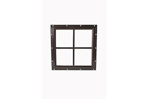 OUTDOOR HARDWARE SUPPLY 12" x 12" Square Window, Flush Mount, Tempered Glass, Great for Outdoor Sheds, Garages, Playhouses, and Barns! (Brown)