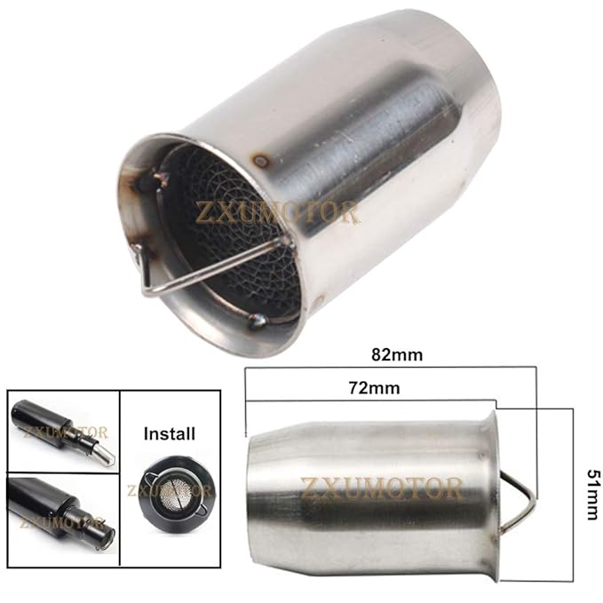 ZAIXU One Pcs 72mm Length Exhaust Pipe Baffle Silencer 51 MM Slip On