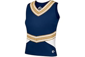 chassé Cheerleading Uniform Top for Girls - Blaze Boost, Fitted V-Neck Shell Top