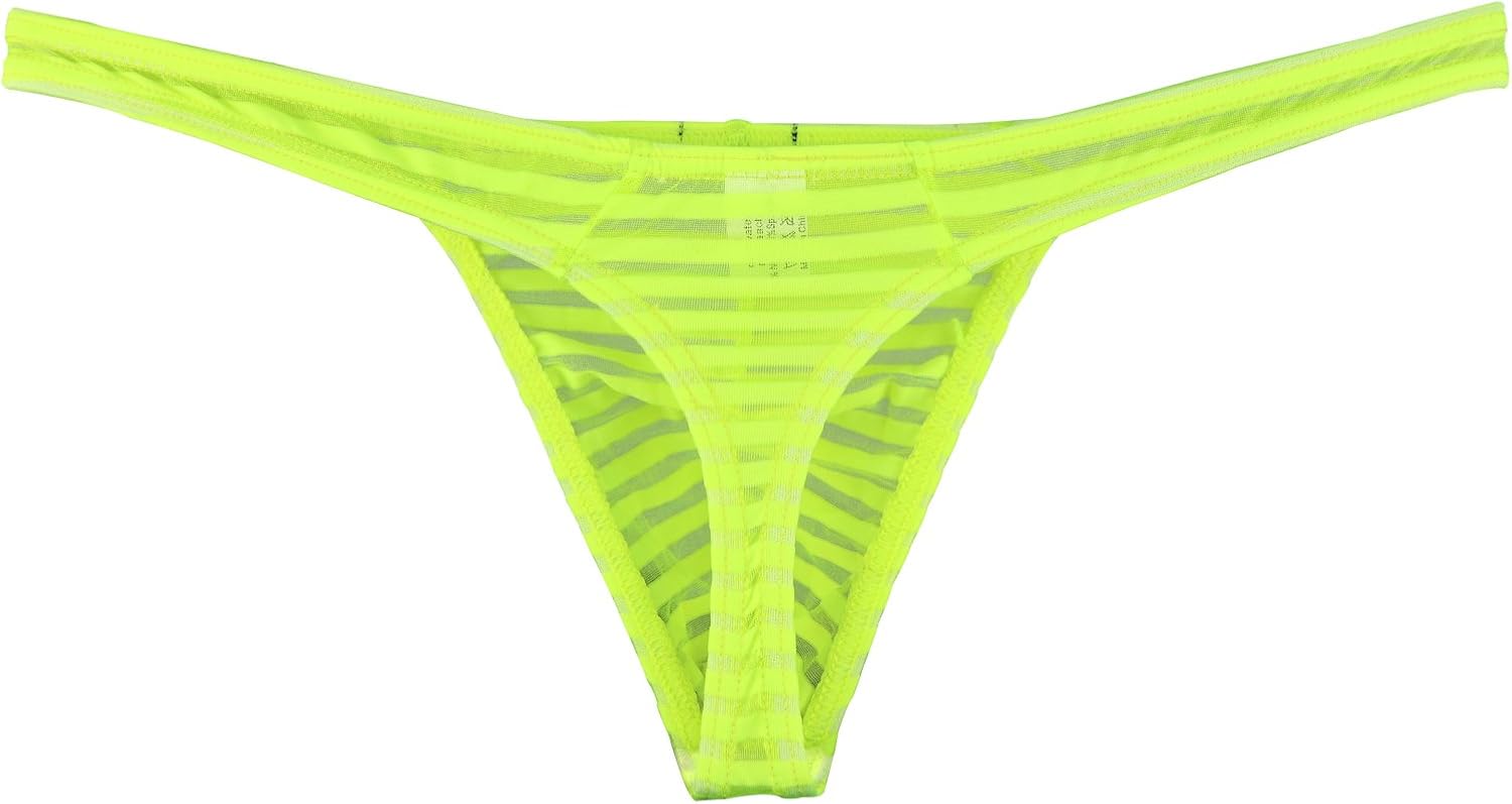 iKingsky Men's Sexy Transprant Thong Underwear Low Rise See Through Stretch Panties at  Men’s Clothing store