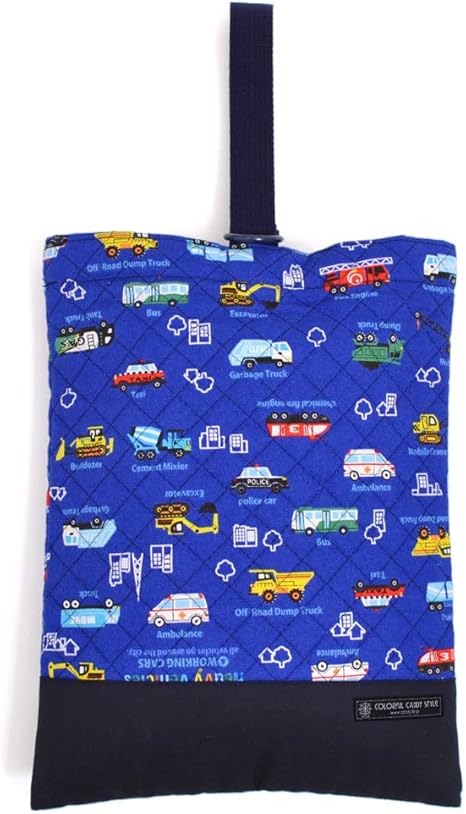 Amazon シューズケース キルティング 上履き入れ 靴袋 アクセル全開はたらく車 ロイヤルブルー N バッグ 財布 ホビー