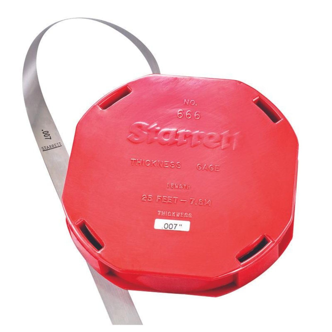 Starrett 666-7 Steel Thickness Feeler Gage Coil, 0.007" Thickness, 1/2" Width, 25' Length