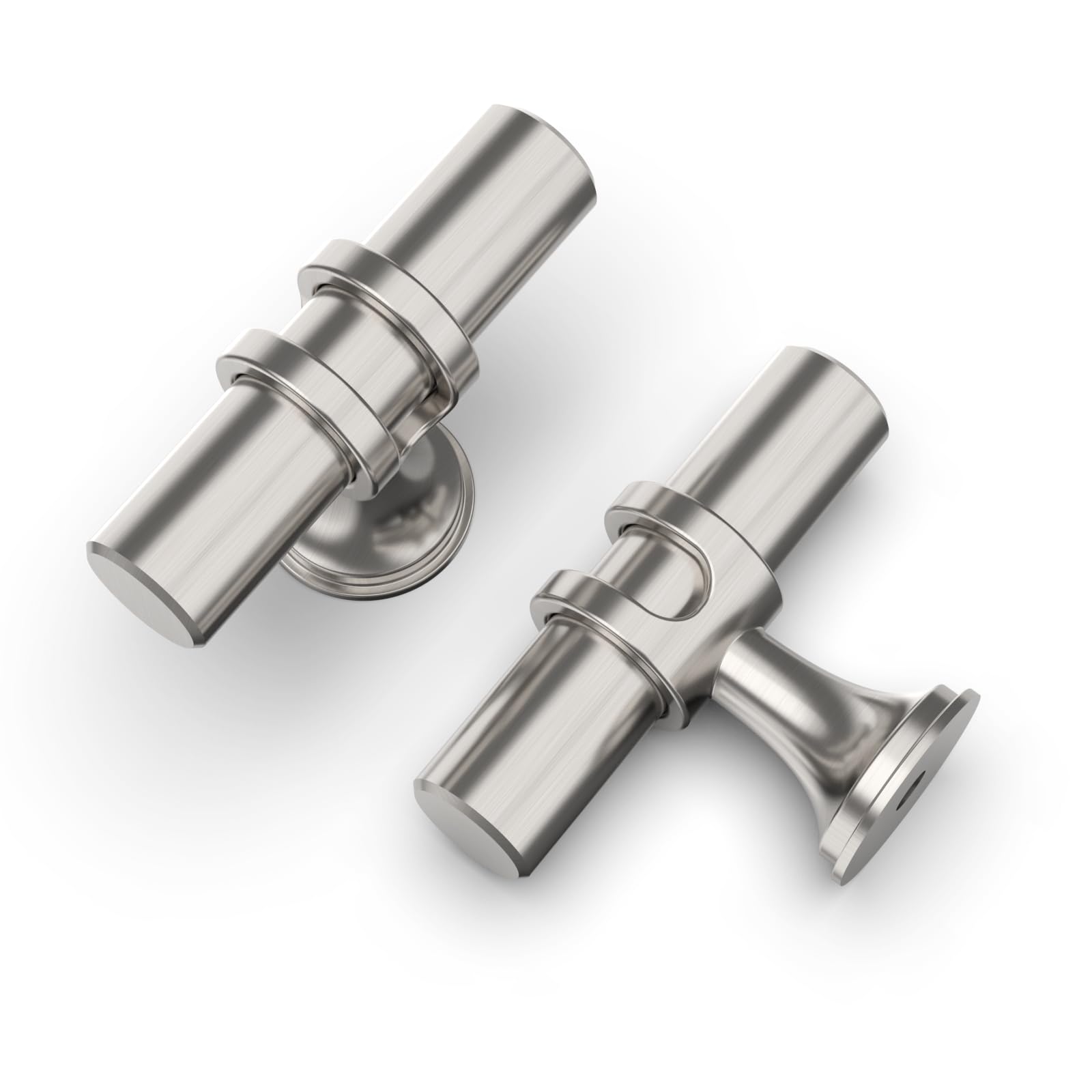 9BUILD 10 Pack Drawer Knobs - Brushed Satin Nickel Cabinet & Cupboard Knobs for Kitchen Doors & Wardrobes