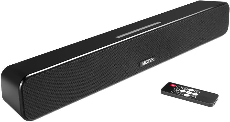 Wireless Sound Bar, 12W Portable Stereo Bluetooth Speaker Built in 2000mAH Battery, Support FM Radio Micro SD Card and USB Input