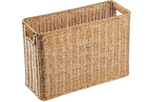 Angoily Woven Magazine Basket 14.96X10.23X5.9 Inches Seagrass Storage Bin for Home Organization and Decor Perfect for Living Room and Bedroom