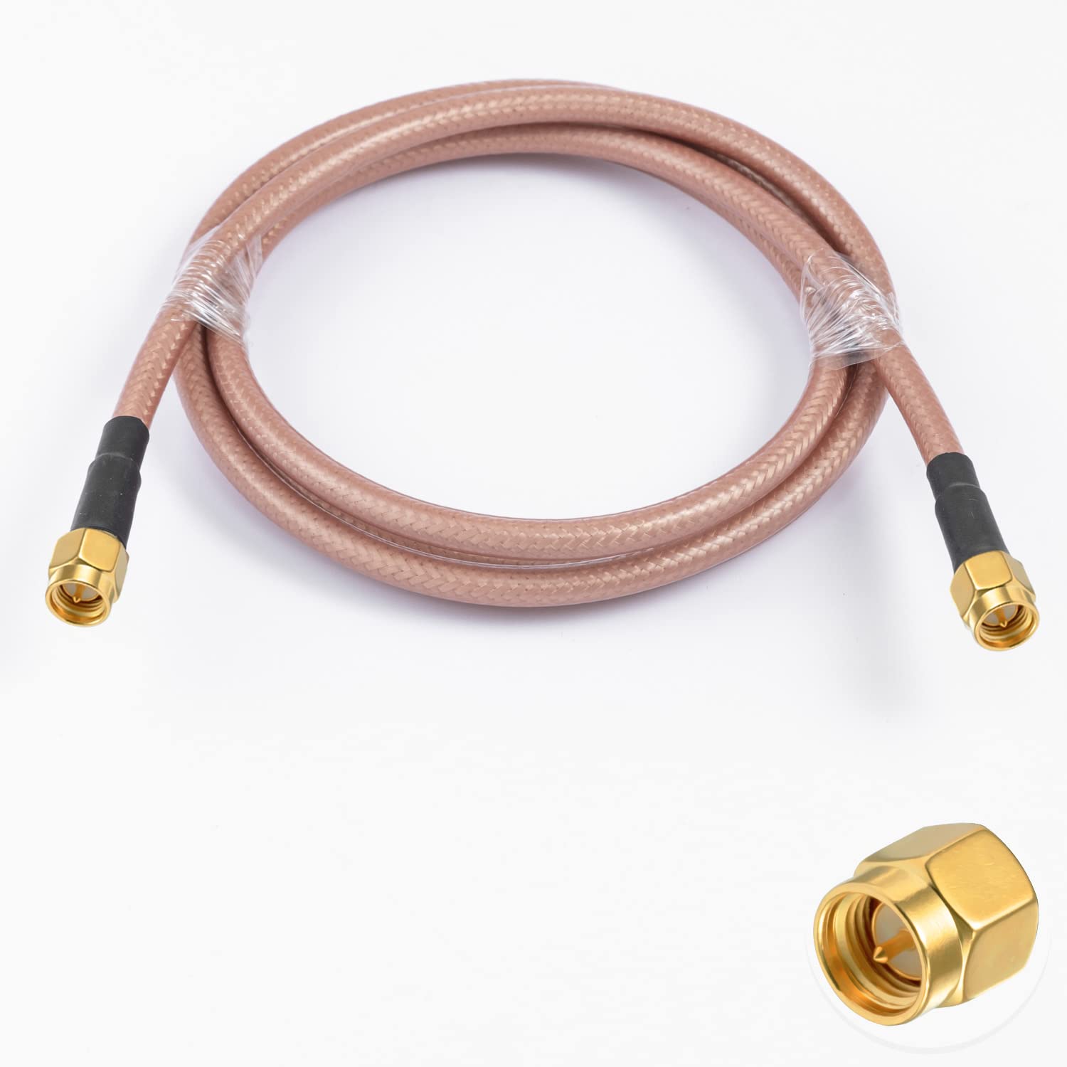 Vecys SMA Antenna Extension Cable SMA Male to Male Pigtail Cable WLAN Antenna Cable RG400 3ft/1m for WiFi Wireless Network 2G 3G 4G Antenna Router GSM Bluetooth WLAN LAN