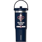 Hydrapeak x NBA Officially Licensed New Orleans Pelicans 32 oz Nomad Tumbler with Handle and Straw Lid, Leakproof Stainless Steel Water Bottle