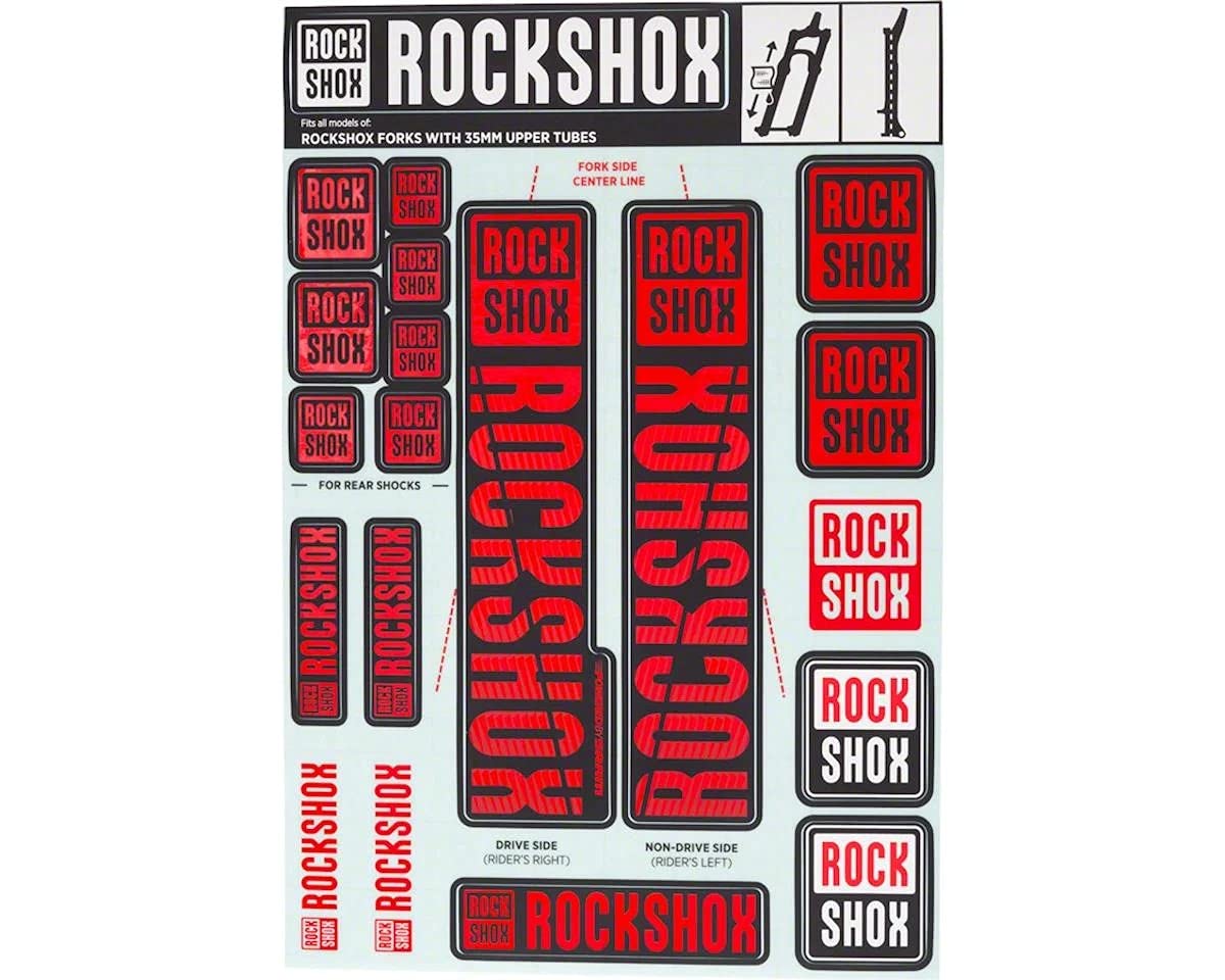 Rockshox Unisex Front Suspension Decal Kit 35mm Oxy My18 Pike/Lyrik/Yari/Domain/Revelation(2018+) Service Spare Part, Black, UK