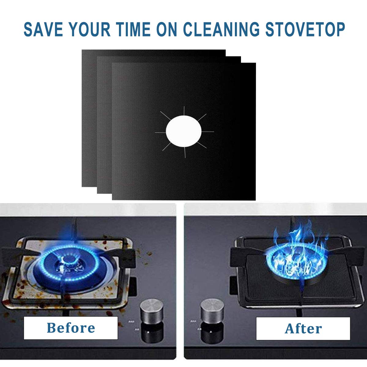 Piezas y accesorios Reutilizable Protectores de Cocina de Gas 6 Estufa