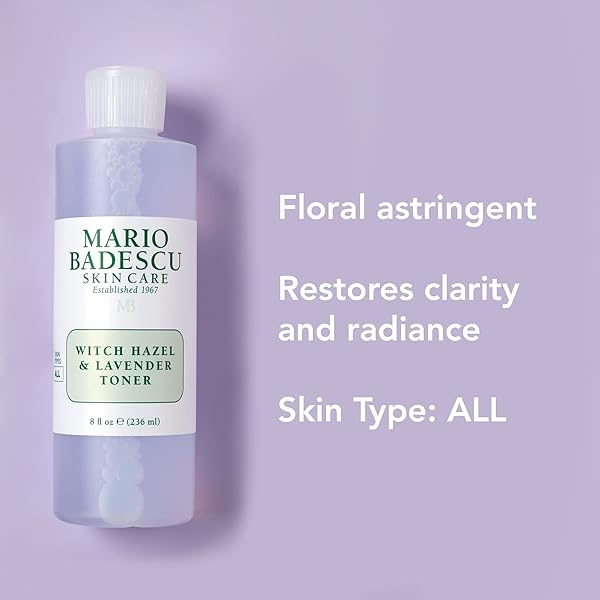 MARIO BADESCU ALCOHOL FREE WITCH HAZEL AND LAVENDER FACIAL TONER FOR AGING SKIN, INFUSED WITH ALOE VERA, FACE TONER FOR COMBINATION OR DRY SKIN, 8 FL OZ