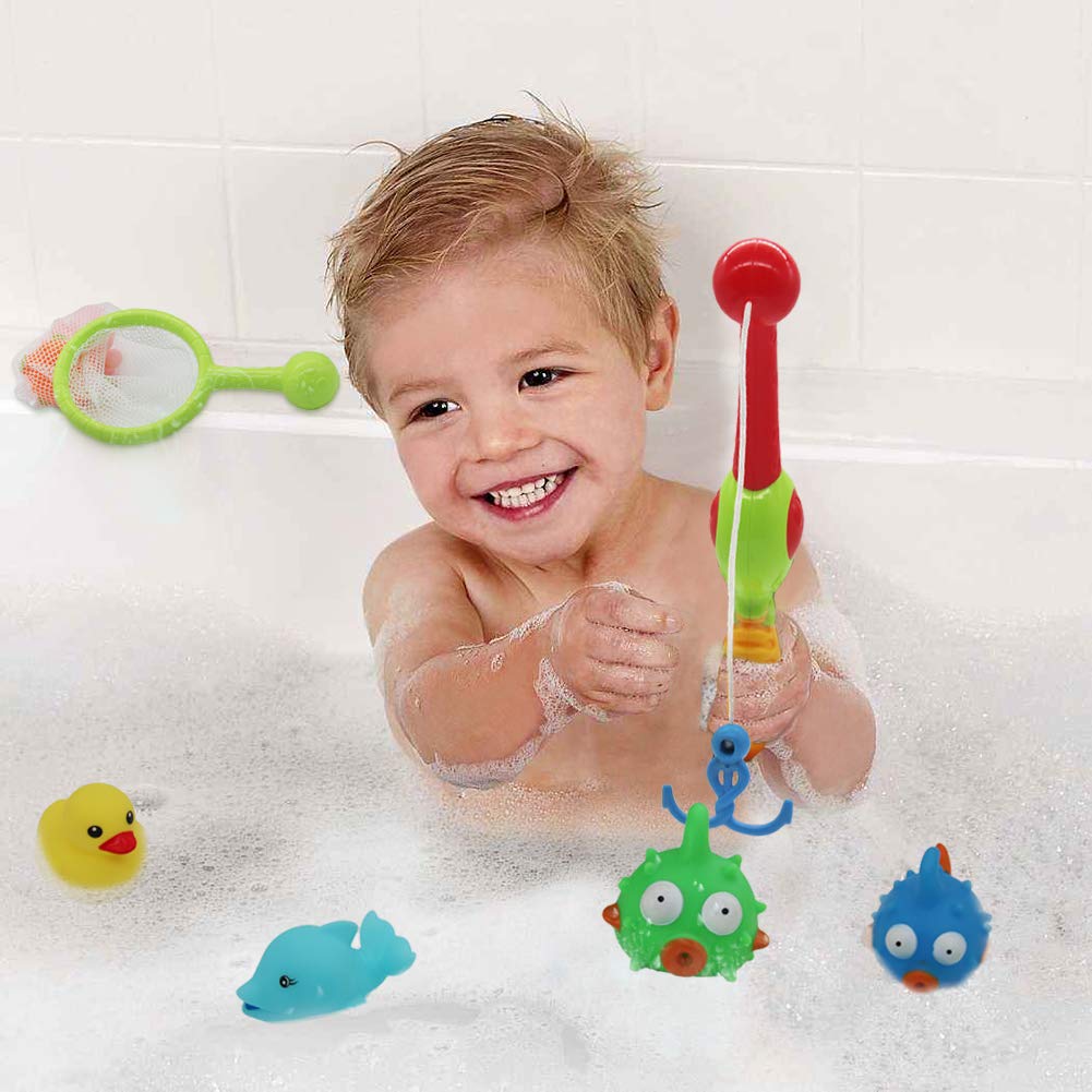 Juego de Agua Juego de pesca juguete juego flotante de pesca pescado red de pato con para 3 +