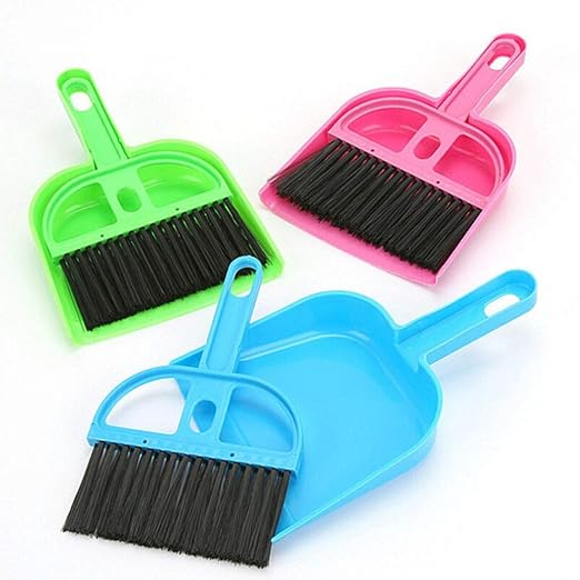 KTM Mini Dustpan and Broom Set, Pet Cage Broom Brush Dustpan Desktop