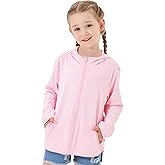 TAGIHOO Kids Active Zipper Sun Protection Jacket Boys Girls Hooded Cooling Shirt Pockets Fishing Running Outdoor