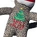 Sock Monkey Plush by ColorBoxCrate 12 inch Classic Brown Sock Monkey with Christmas Tree Joy Stitching - Red Sock Monkey Hands and Feet with Red Pom Pom Tossle Cap - Stocking Stuffer Christmas Gift
