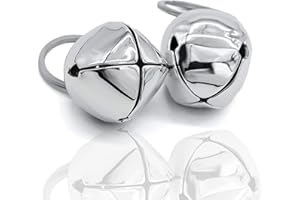 IVIA PET Large Dog Bells, Collar Loud Bells, Pet Tracker & Training, Handmade Metal(Silver)