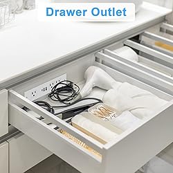 HEZI Recessed Power Strip, Furniture Drawer Outlet