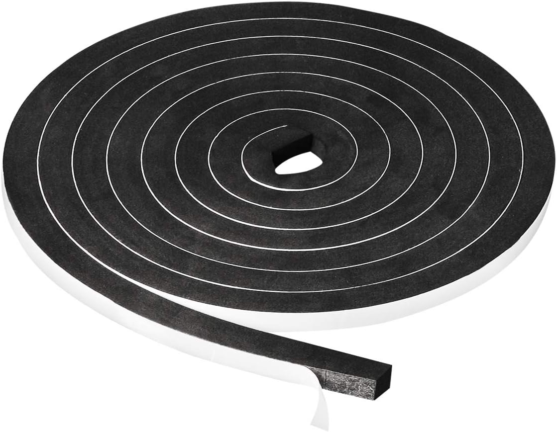 12mm(W) x 12mm(T) Weather Stripping Door Seal Tape,High Density Foam