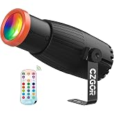 Pinspot Light, Czgor 18W RGBW 4 in 1 LED Spot Lights with Remote | Super Bright with Light Guide Pillar, Manual Focus Disco Ball Spotlight, Soft Cozy Stage Effect Lighting for DJ Party Wedding