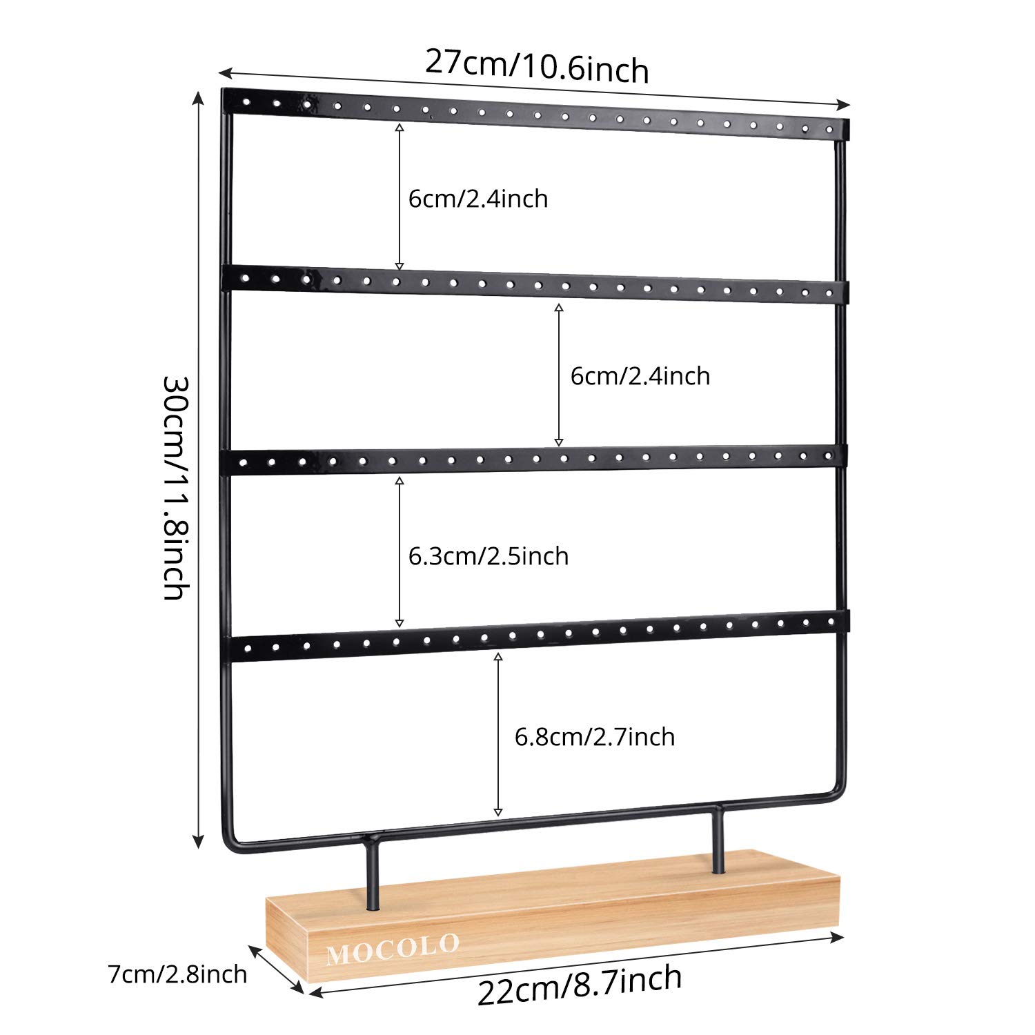 Earring Holder Stand, Earring Organizer Display Holder Stand for Hanging Earrings(88 Holes & 4 Layers)