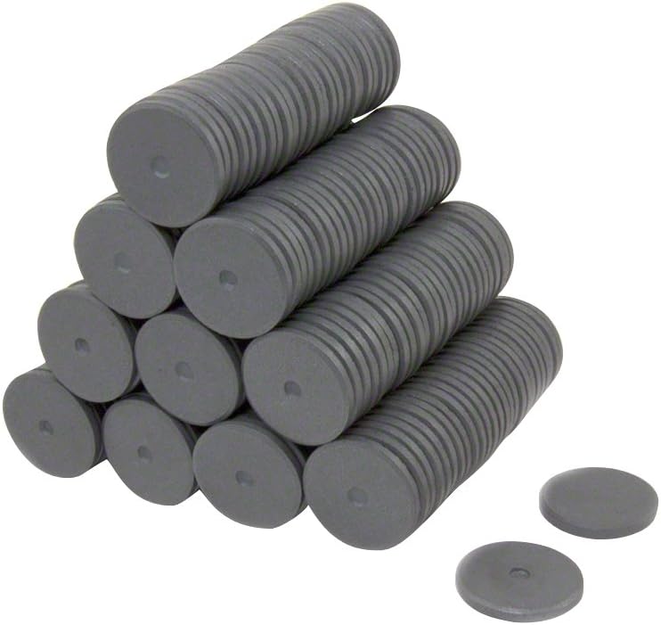Y10 Ferrite Magnet for Arts Craft, Science and DIY - 25mm x 3mm thick - 0.5kg Pull - Pack of 250, Silver