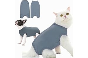 Tiagoboo Cat Recovery Suit for Male and Female Surgical Post Surgery Soft Surgery Recovery Suit Onesie for Cats,E-Collar Alternative Anti-Licking Outfit Pet Surgical Recovery Pajama Suit